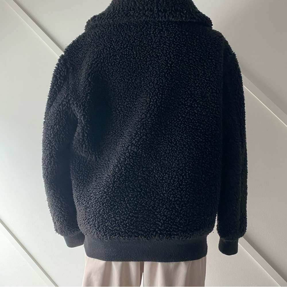 Aritzia Wilfred Free Teddy Sherpa Jacket Black XS | Cozy Zip Up Fleece Oversized - Picture 4 of 15